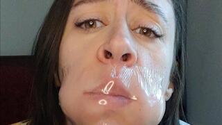 Sock Stuffed Clear Tape Gag