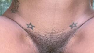 Ebony brat smokes and makes herself squirt