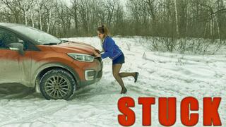 Irina Black tights of ballet shots stuck in the snow 4K_ full video 15 min