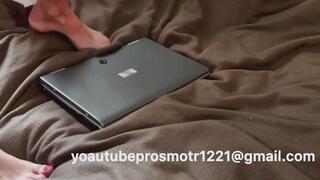 Nastya HARD crush laptop with high heels and barefoot + spitting and buttcrush (sexy ass and feet)