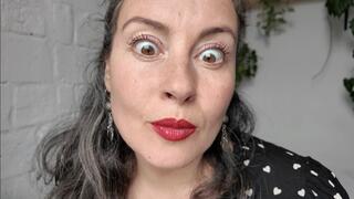 she stare at with her beautiful big eyes while you are stroking m0