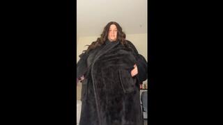 SSBBW Bathrobe Striptease and Exercise Ball Bounces