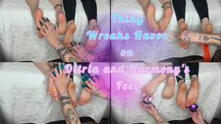 Thing Wreaks Havoc on Ditria and Harmony's Feet 4k | Ditria and Harmony get randomly attacked by Thing while just trying to chill and enjoy their time together!