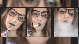 Smoking with color shifting lipstick
