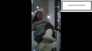 Caribean_feet11 dirty socks over pantyhose feet