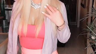 Blonde Dangling Goddess Cum Fountain