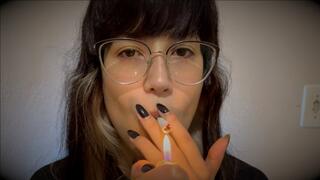 Enjoying the last cigarette of the day