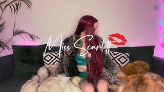 Scarlett's red haired goddess fur coat tease
