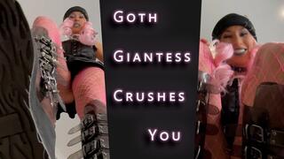 Goth Giantess Crushes You Under Her Boots