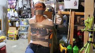 Cruelly taped up to a chair and wraparound tape gagged, Summer will spend the hours in a dark basement until she gets rescued!
