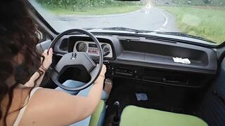 Rainy day drive with a lot of stalling HD