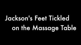 Jackson’s Feet Tickled on the Massage Table - Feet View Only