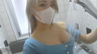 Soaked in Clothes – Wetlook Fetish with See-Through Thong