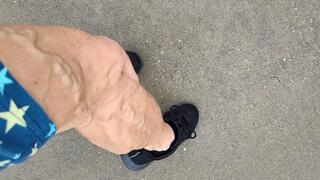 Flexing in star dress