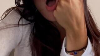 Piggy nose and sticking out the tongue