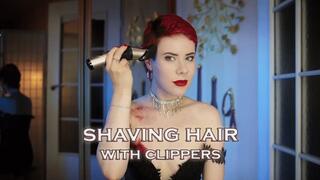 Mistress shaves hair with clippers - shaving - hair fetish - buzzcut woman