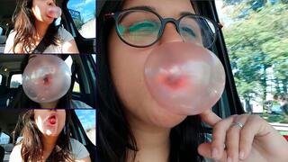 Doing big bubbles next to my UBER driver - Bunny Looner