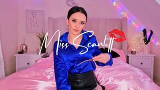 Scarlett's royal blue satin blouse rip (destruction)