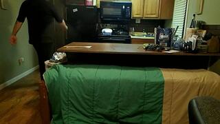 Bill gets the spoon for eating her food