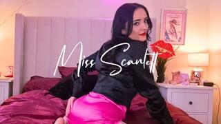 Scarlett's satin covered peach tease!