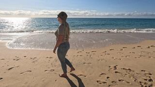 Soaked by the Sea - A Denim Jeans pee Accident