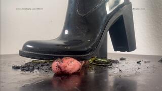 A Bootjob dream in high heel Rainboots - Shoejob and crushing in dirty and muddy wellies - hard cocktrampling and humiliation with tramplegirl - boot domination - nylon fetish - cbt and cocktrampling - multi - 4k