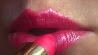 Pearly Pink Lipstick Lips