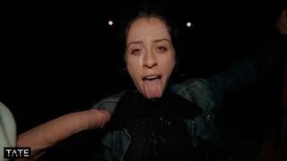 risky & huge facial after halloween party - little arden