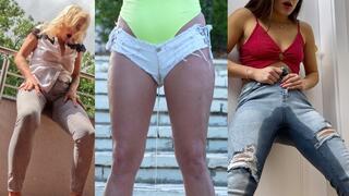3 Girls WETTING their Jeans