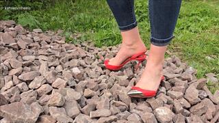 Designer Red Slingbacks Complete Destruction and Burning