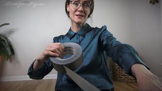 Taped up in your Boss's office all night, AGAIN 4K: Femdom Boss kept you all night duct taped in her office