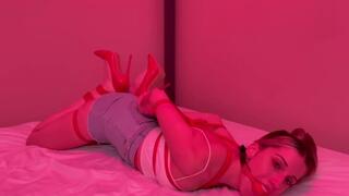 hogtied in red heels