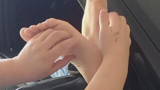 Jay's Feet Out the Car Window