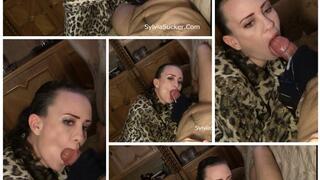I Feel Fucking Good! Gorgeous Sylvia's Leopard Coat and Knit Gloves Handjob and Blowjob, Tongue Play, Salivating, Milking Cock, Post Cum Play, Cum Eating! POV 1080p