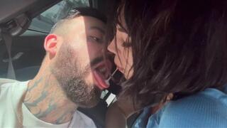 Sabrina gives a perfect humiliation with spitting - Public Humiliation - Lick Shoes - Spit face - Foot Worship - Face Slap