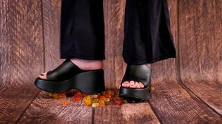 Crushing Gummy Pleasure in Black Platforms