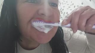 I brush my teeth vigorously