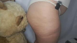 Farts in the teddy bear's face