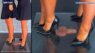 * EXTREME * Crushing Your Cock & Balls Under Plexi & Our Work Stilettos - 181 Split Cam - Goddess Amber - Miss Lucy - Trample Trampling CBT Ballbusting Crushing Crush