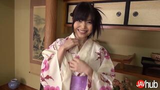 Shino Aoi sucks a cock in a kimono