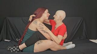 Kissing the neighborhood grandmother intensely By Ariel and Dorinha