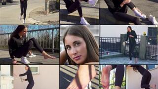 Mirna Bad Sprain While Jogging One Shoe Hopping (in HD 1920X1080)