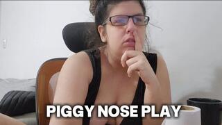 Nose Picking at Work – Pig Nose Poses, Deep Finger Digging & Nose Play
