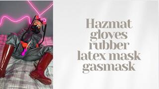 hazmat suit latex mask gas mask play toy
