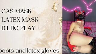 dildo fucking in double mask