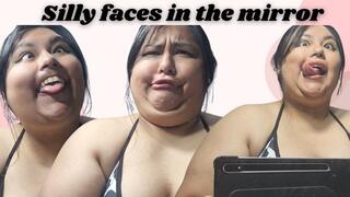 Silly faces in the mirror
