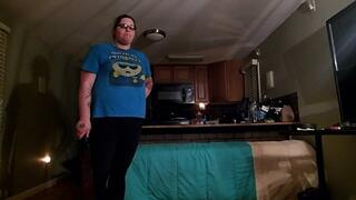 Strapped for porn on his laptop