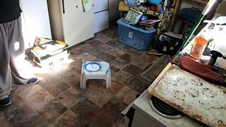 Messy house equals the belt