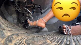 Not Going ANYWHERE And Bouncy Boobs To Show It! (Footwell)