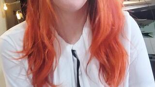 Secretary smokes in the office while boss is away - Stylish style